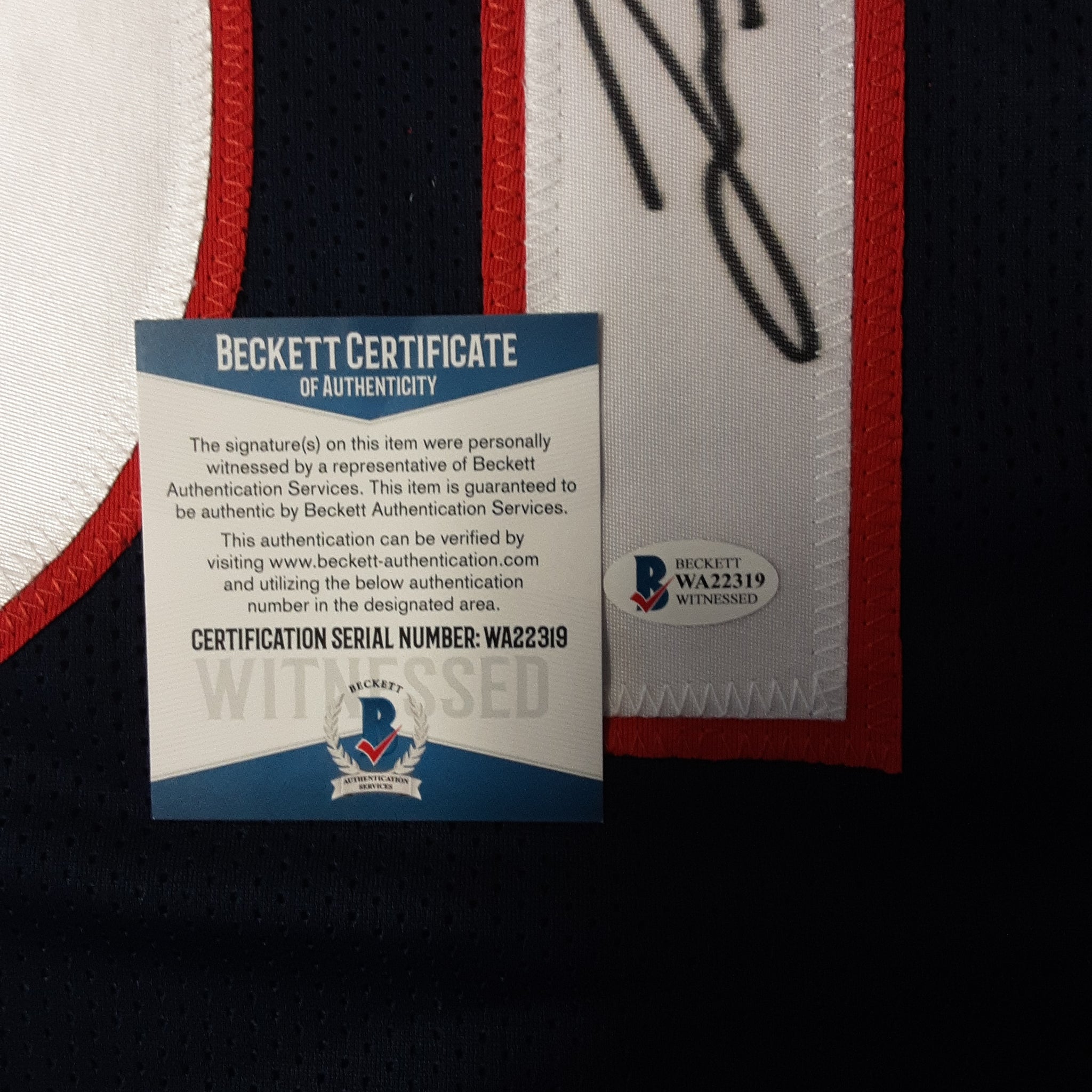 Courtland Sutton Autographed/Signed Pro Style White XL Jersey Beckett