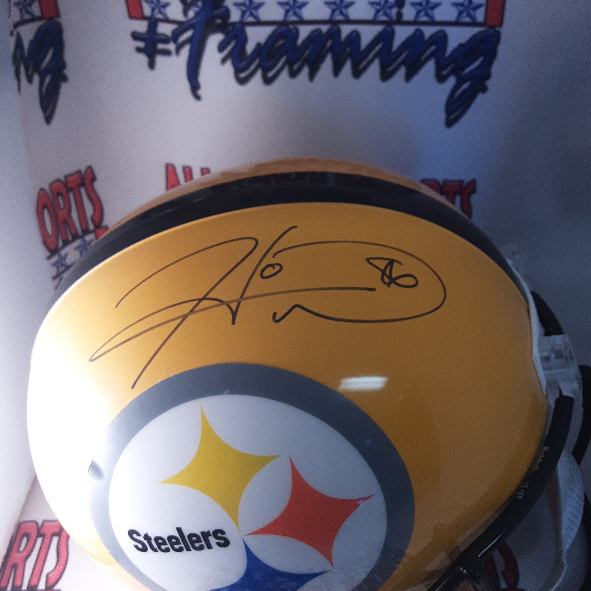 Hines Ward Authentic Signed Autographed Full-size Replica Helmet JSA.