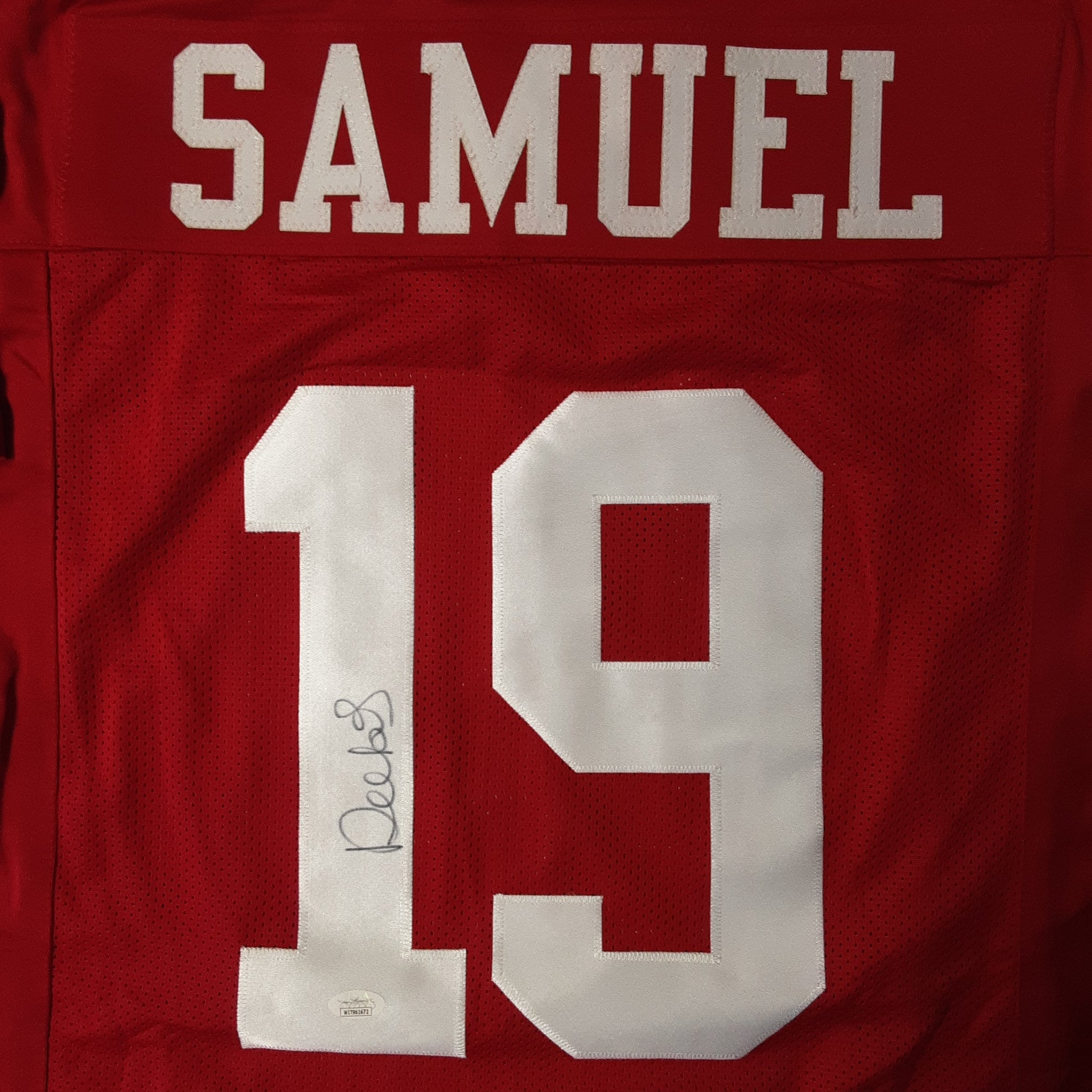 Deebo Samuel Authentic Signed White Pro Style Framed Jersey