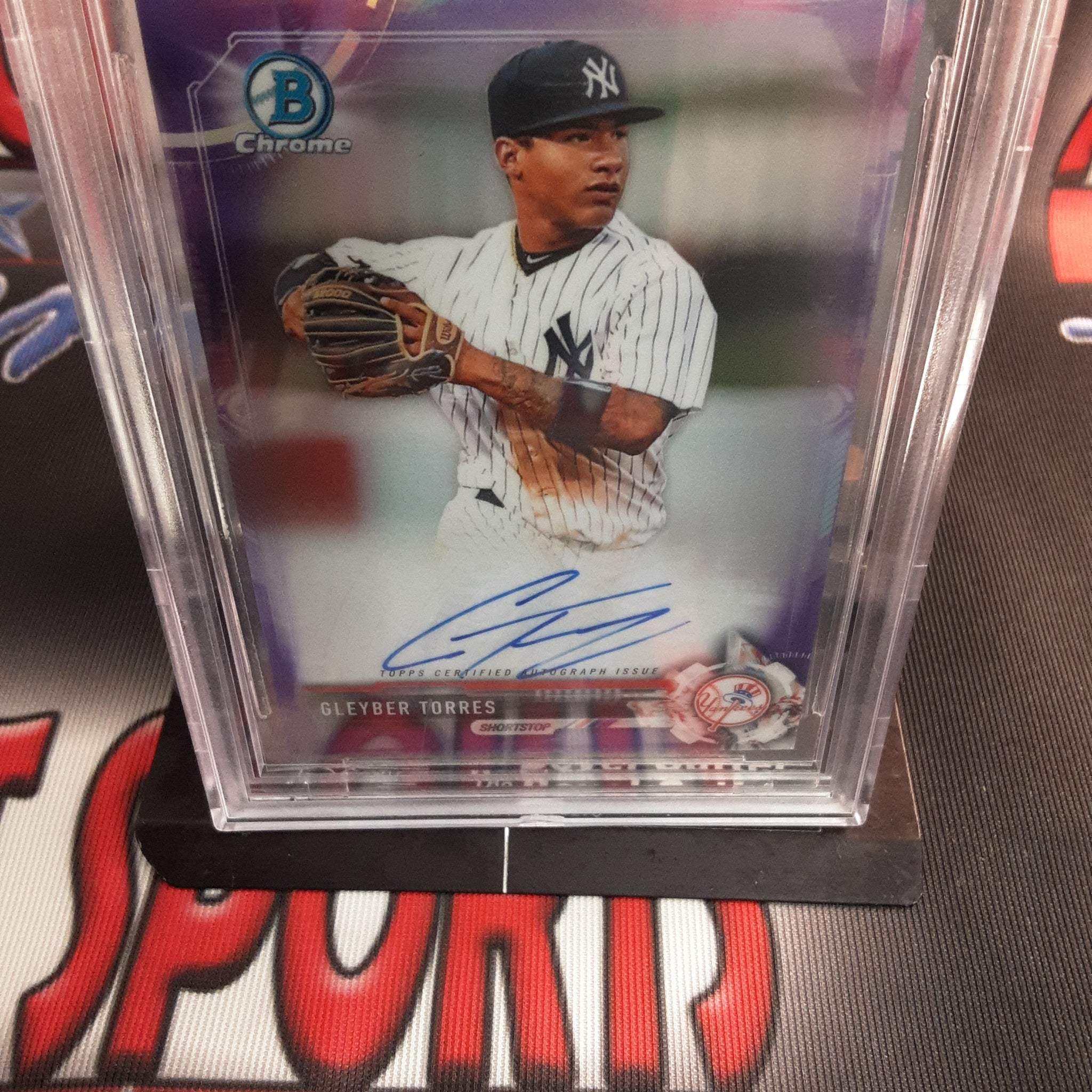 2017 Bowman Chrome Prospect Autos Purple Refractor Card #CPAGT Gleyber Torres BGS 9.5 w/10 Auto