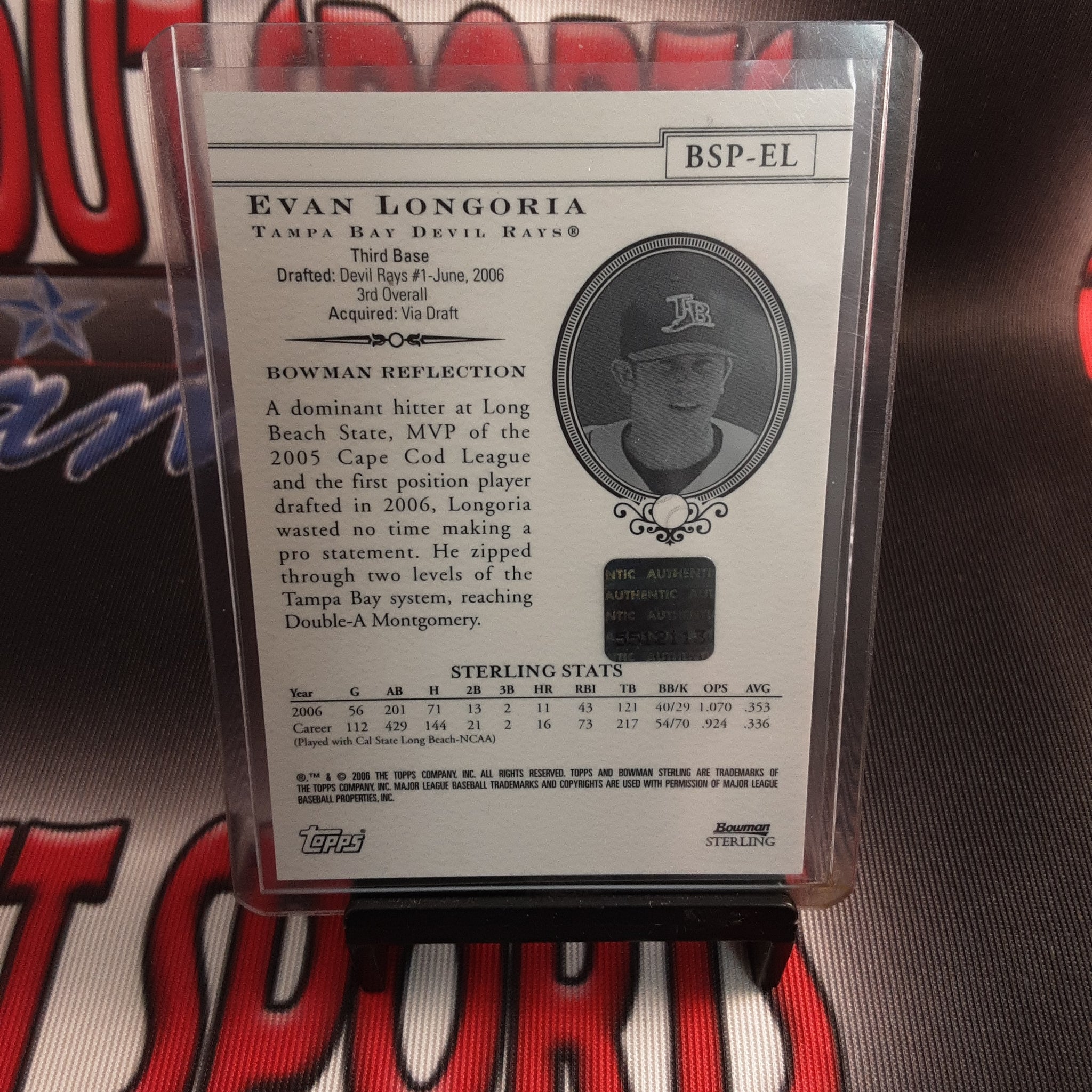 2006 Bowman Sterling Prospect Card Refractor #BSP-EL Evan Longoria