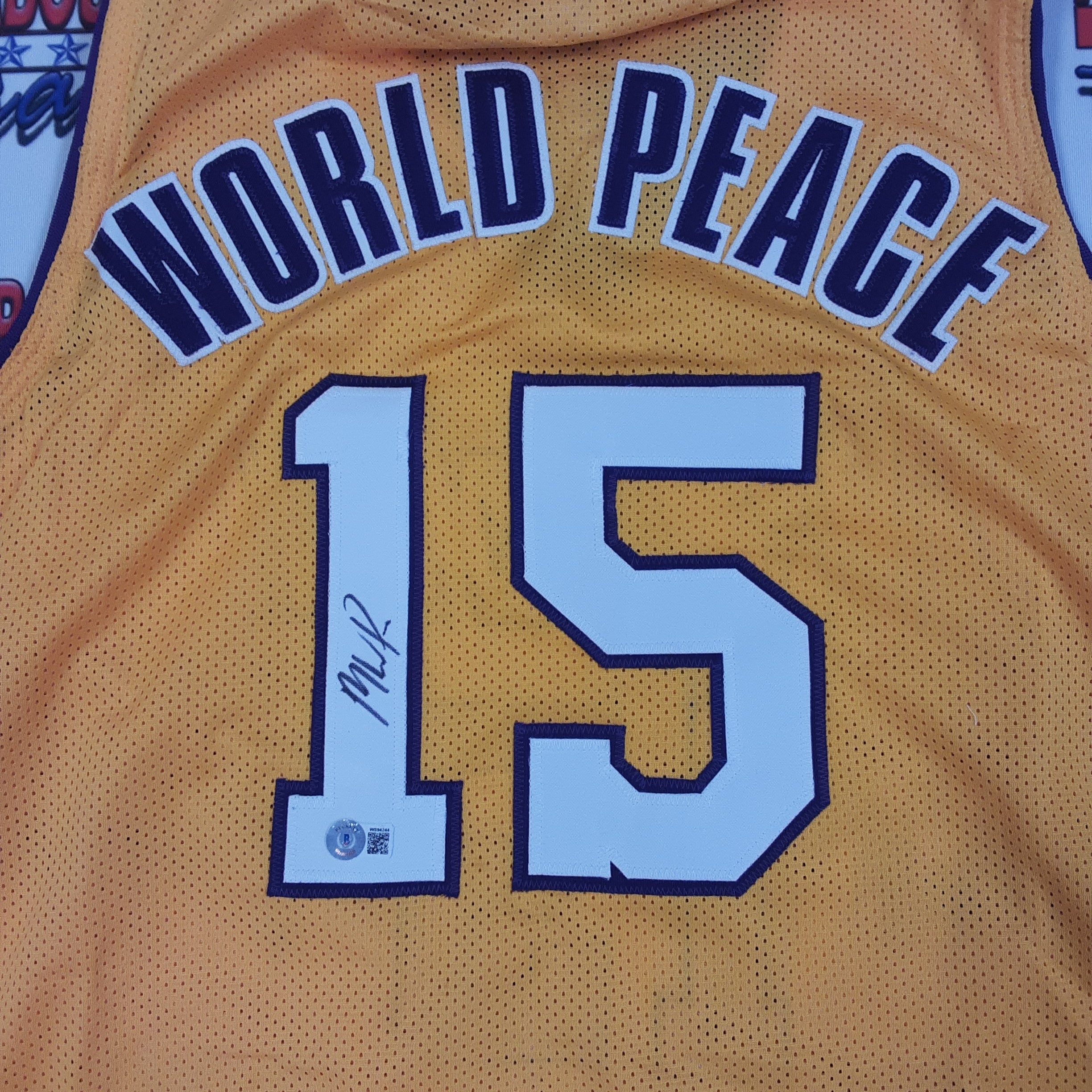 Ron Artest Signed Los Angeles Purple Meta popular World Peace Basketball Jersey (JSA)