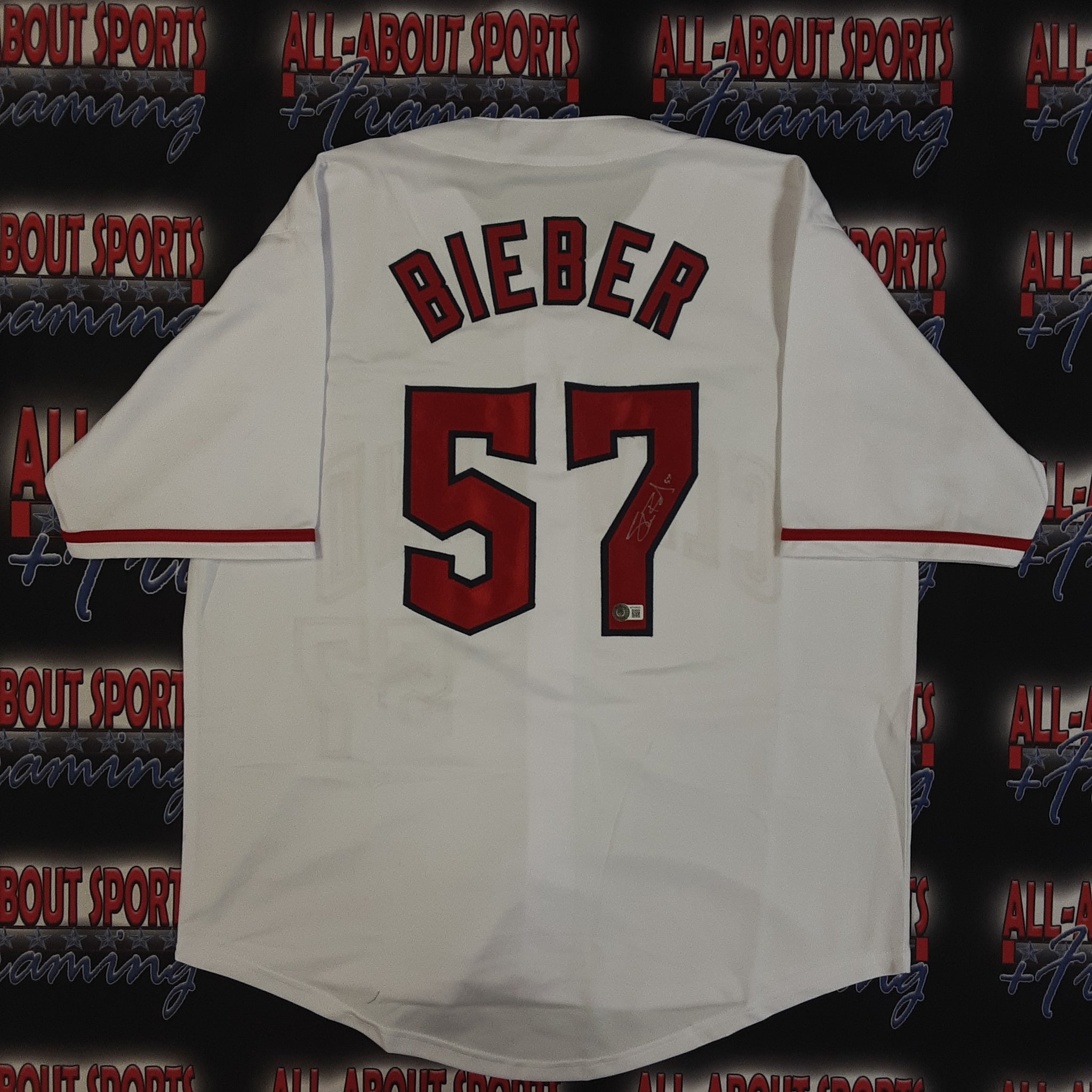 Shane Bieber Authentic Signed Pro Style Jersey Autographed Beckett