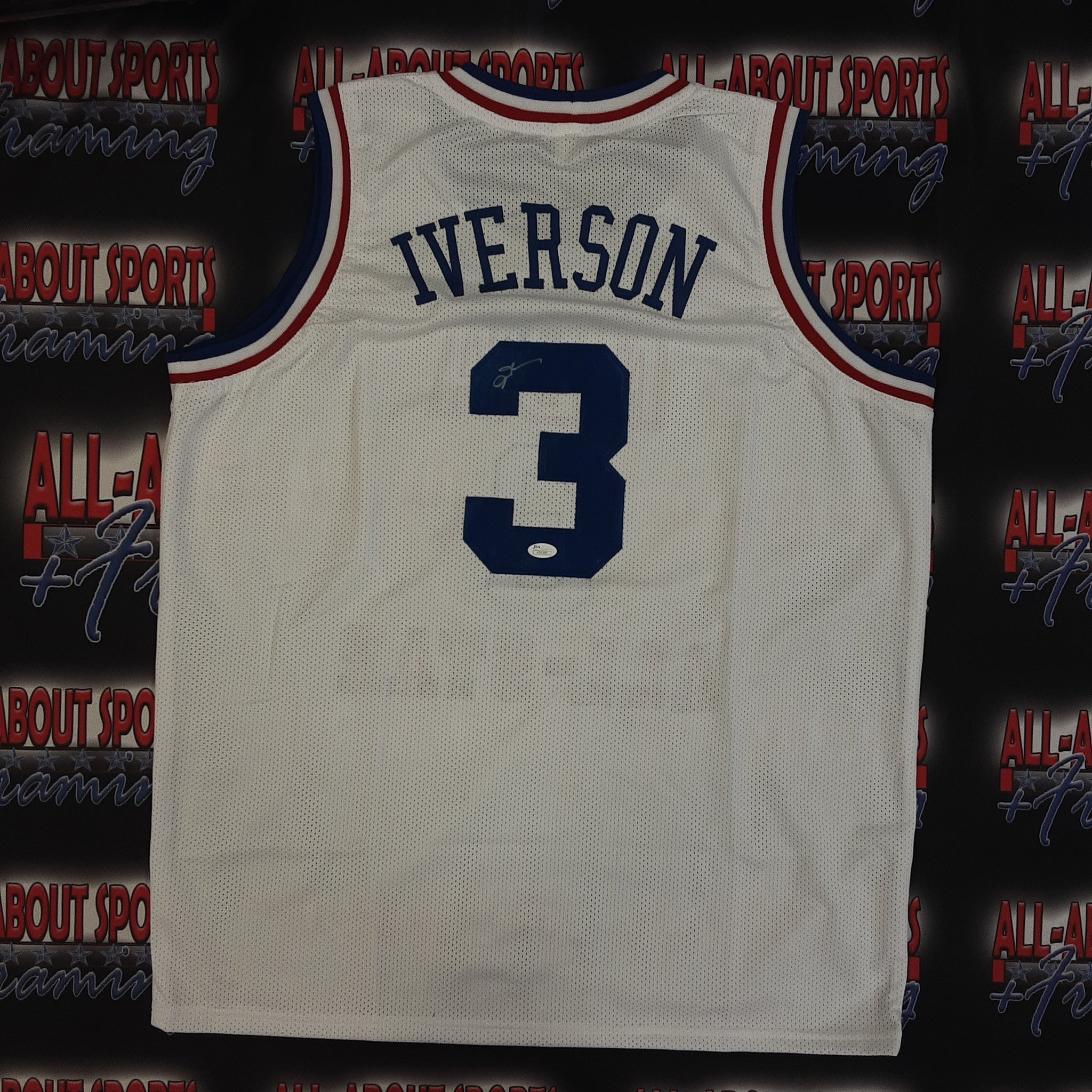 Allen Iverson Signed Custom Black Pro-Style Basketball Jersey JSA