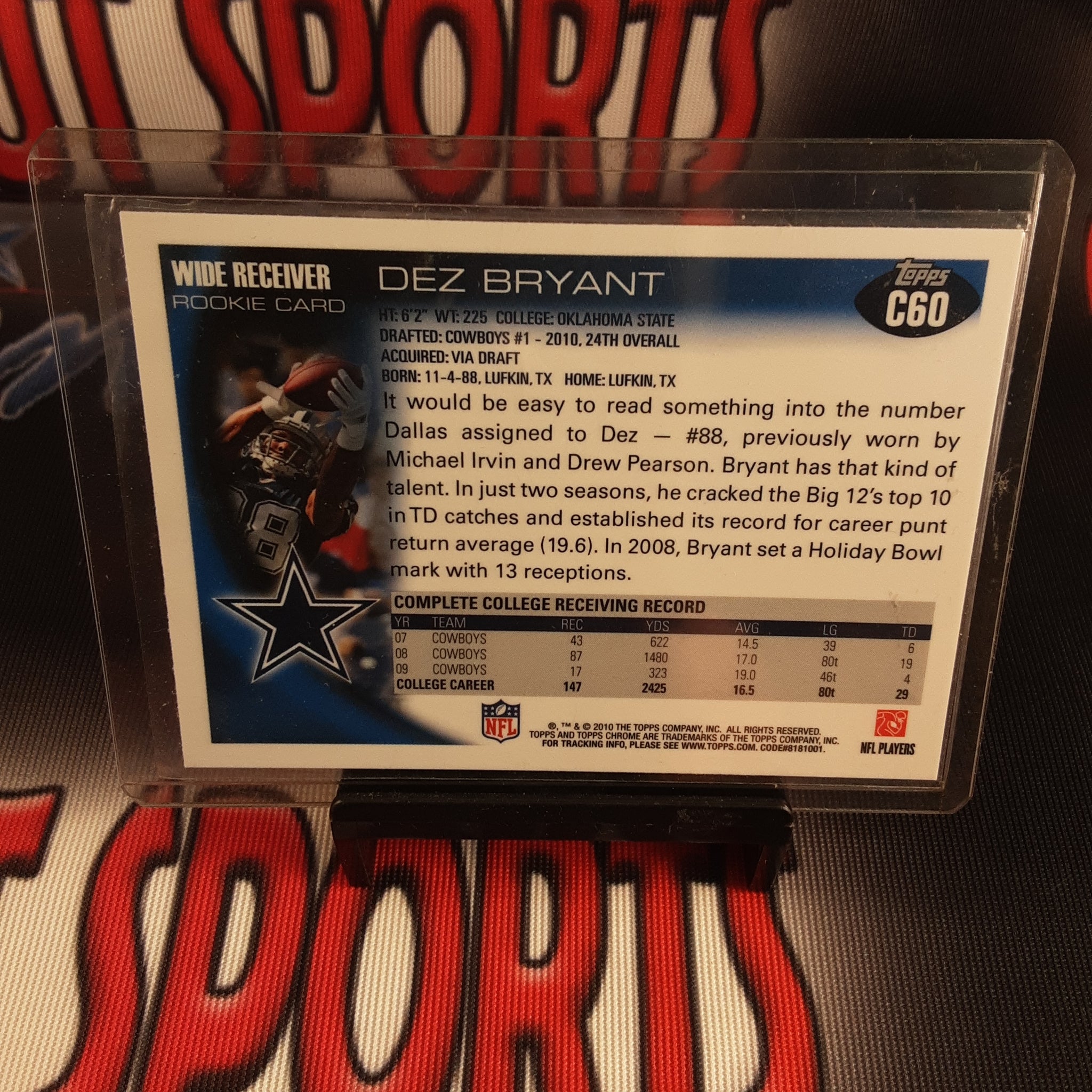 2010 Topps Chrome Rookie Card Blue Refractor #C60 Dez Bryant
