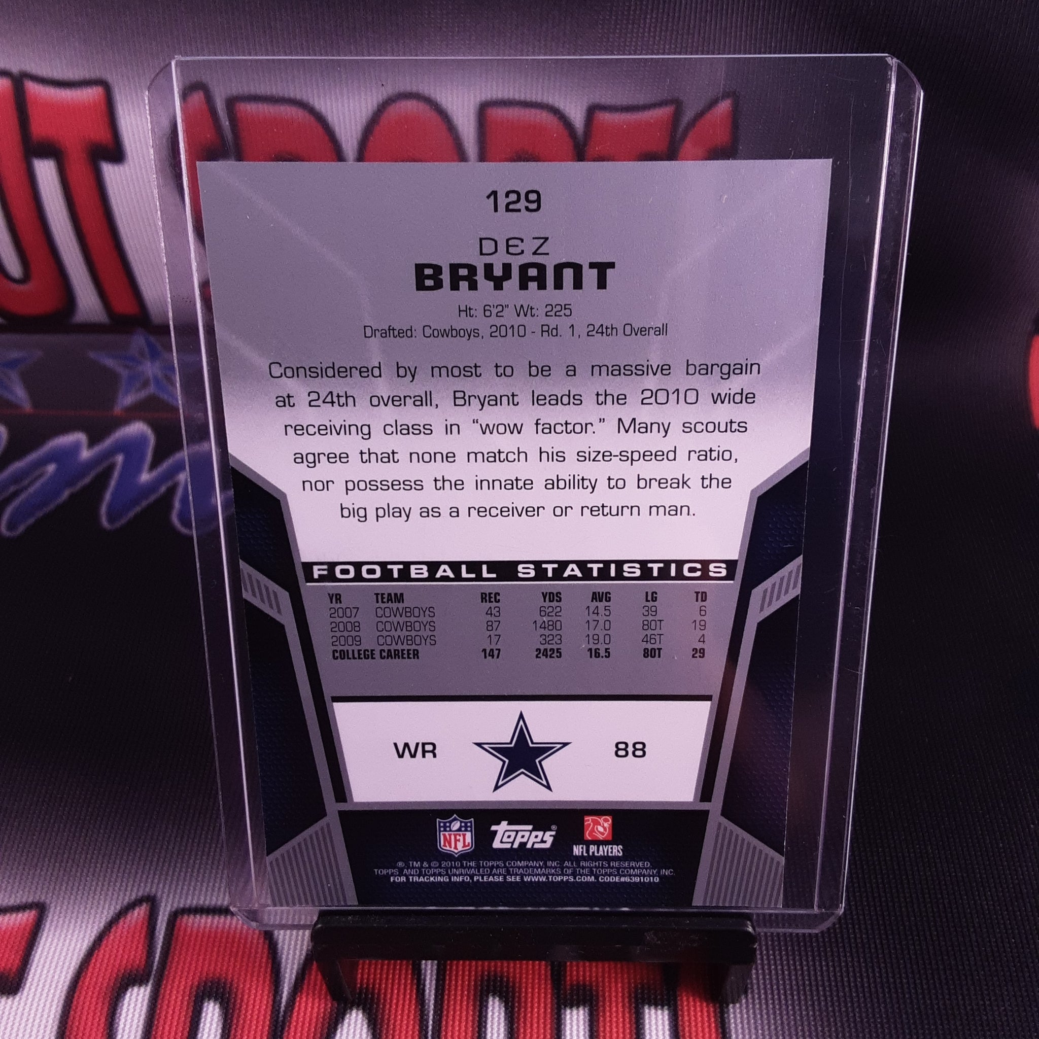 2010 Topps Unrivaled Rookie Card #129 Dez Bryant Auto/999