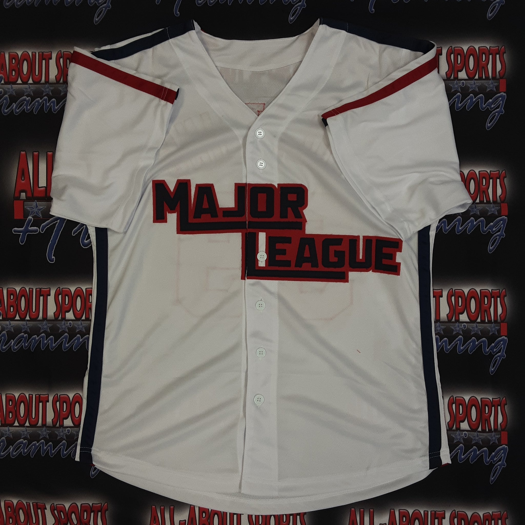 Charlie Sheen Vaughn Signed Major League Blue Baseball Jersey (JSA