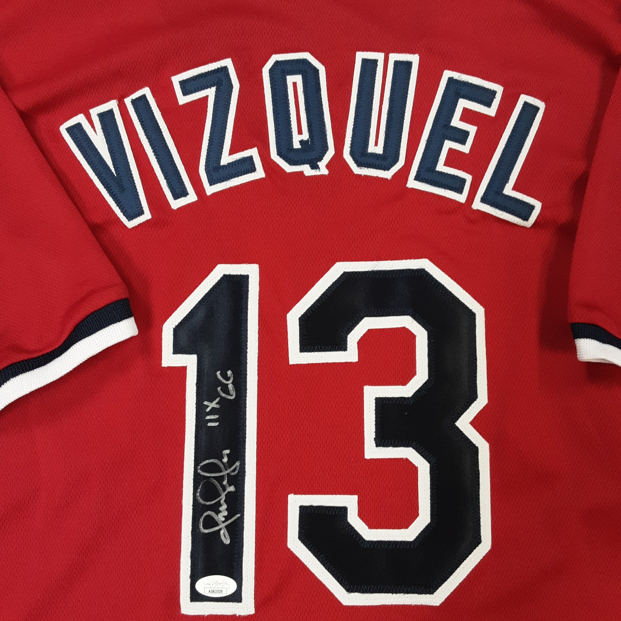 Omar Vizquel Authentic Signed Pro Style Jersey Autographed JSA R1