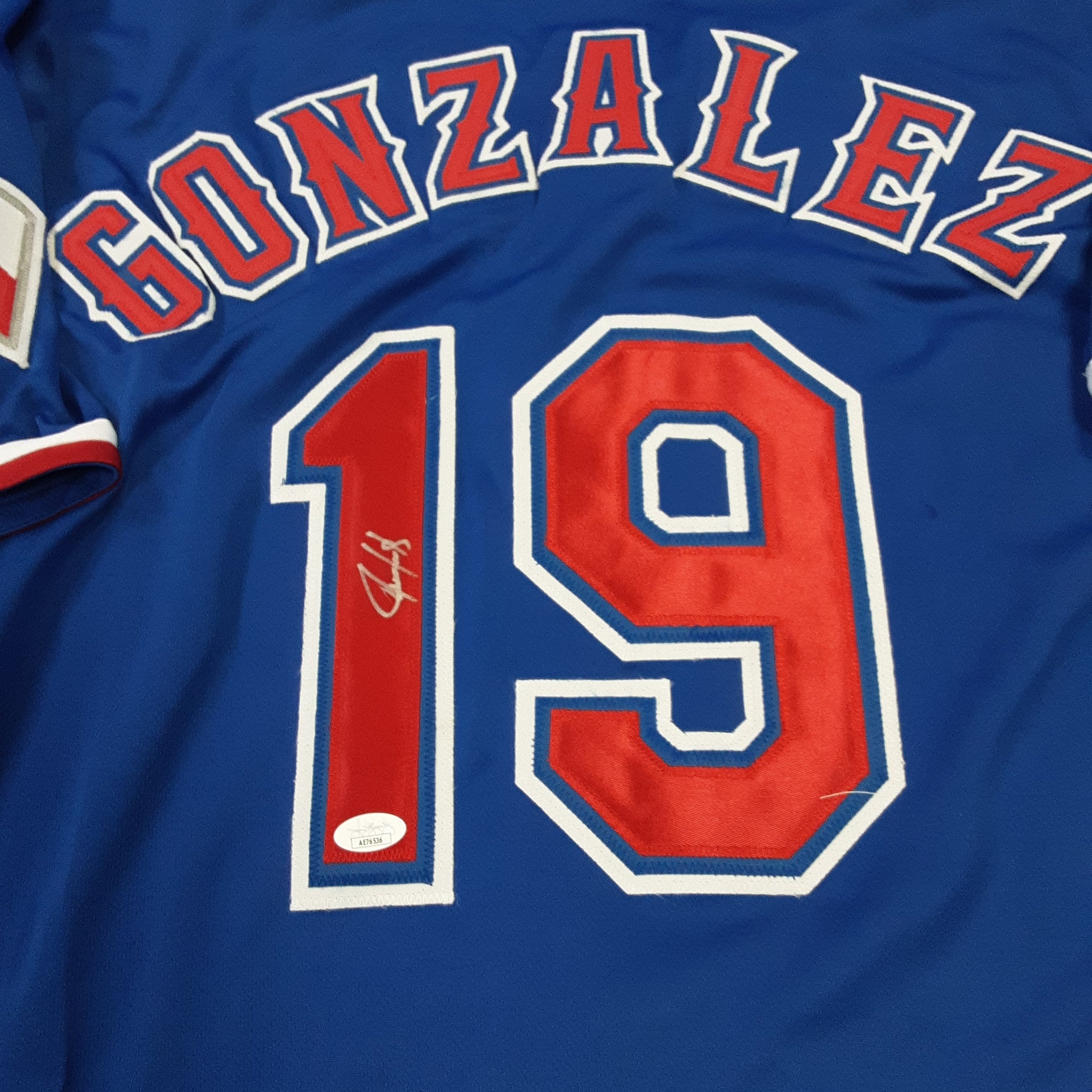 Juan Gonzalez Authentic Signed Pro Style Jersey Autographed JSA R1