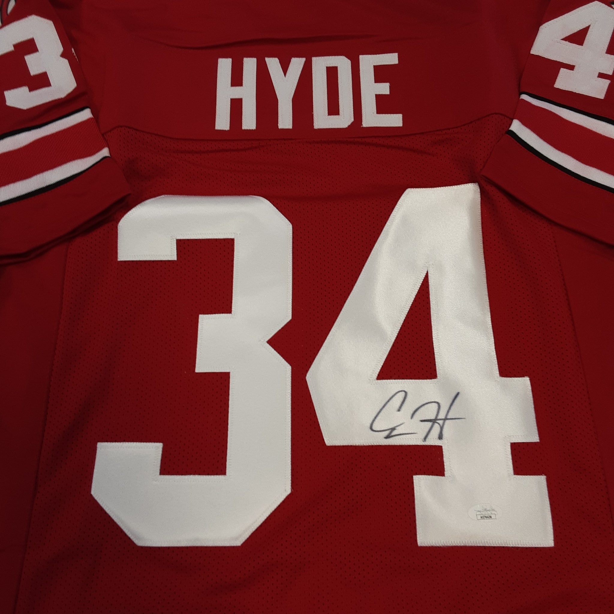Carlos Hyde Authentic Signed Pro Style Jersey Autographed JSA R1