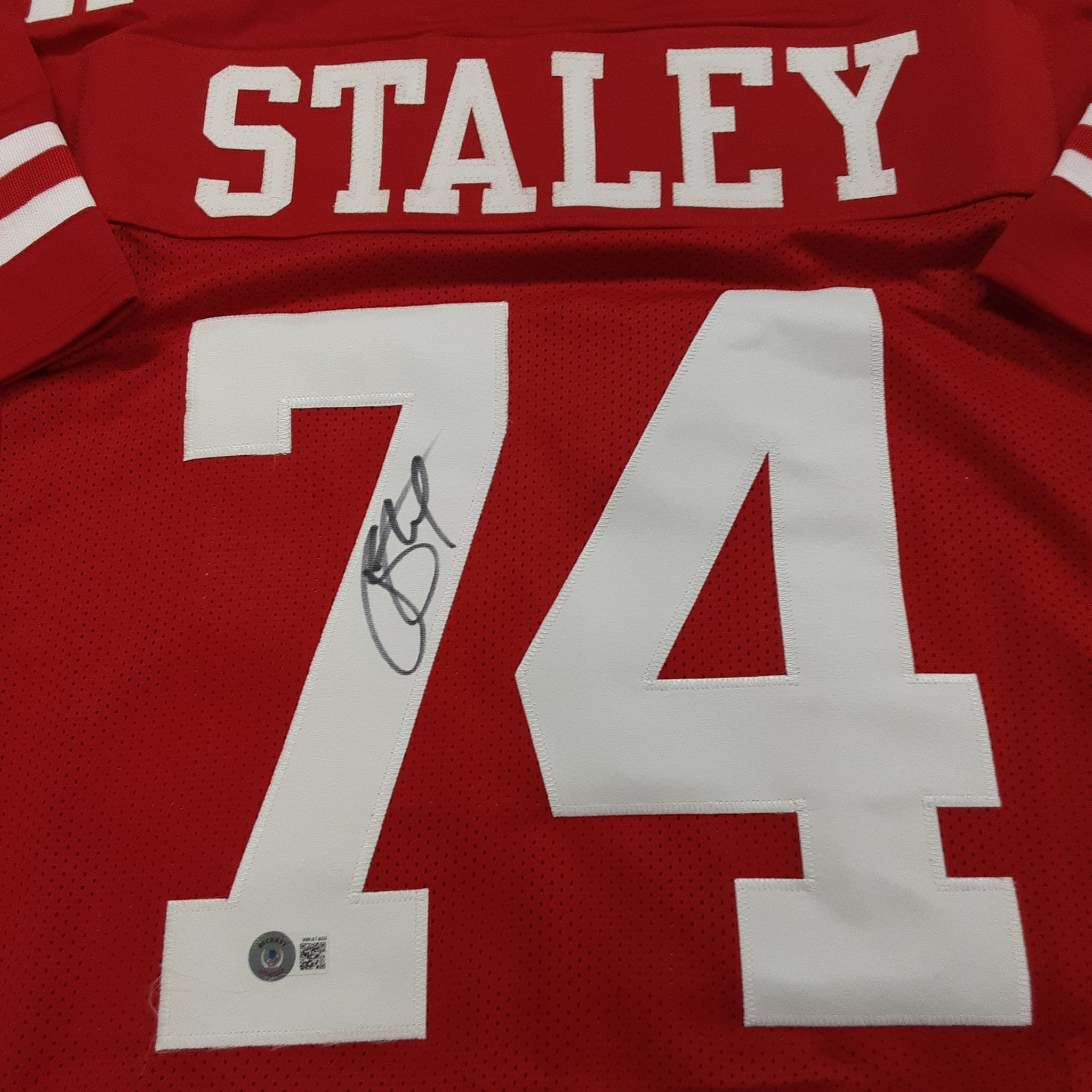 Joe Staley Authentic Signed Pro Style Jersey Autographed Beckett R1