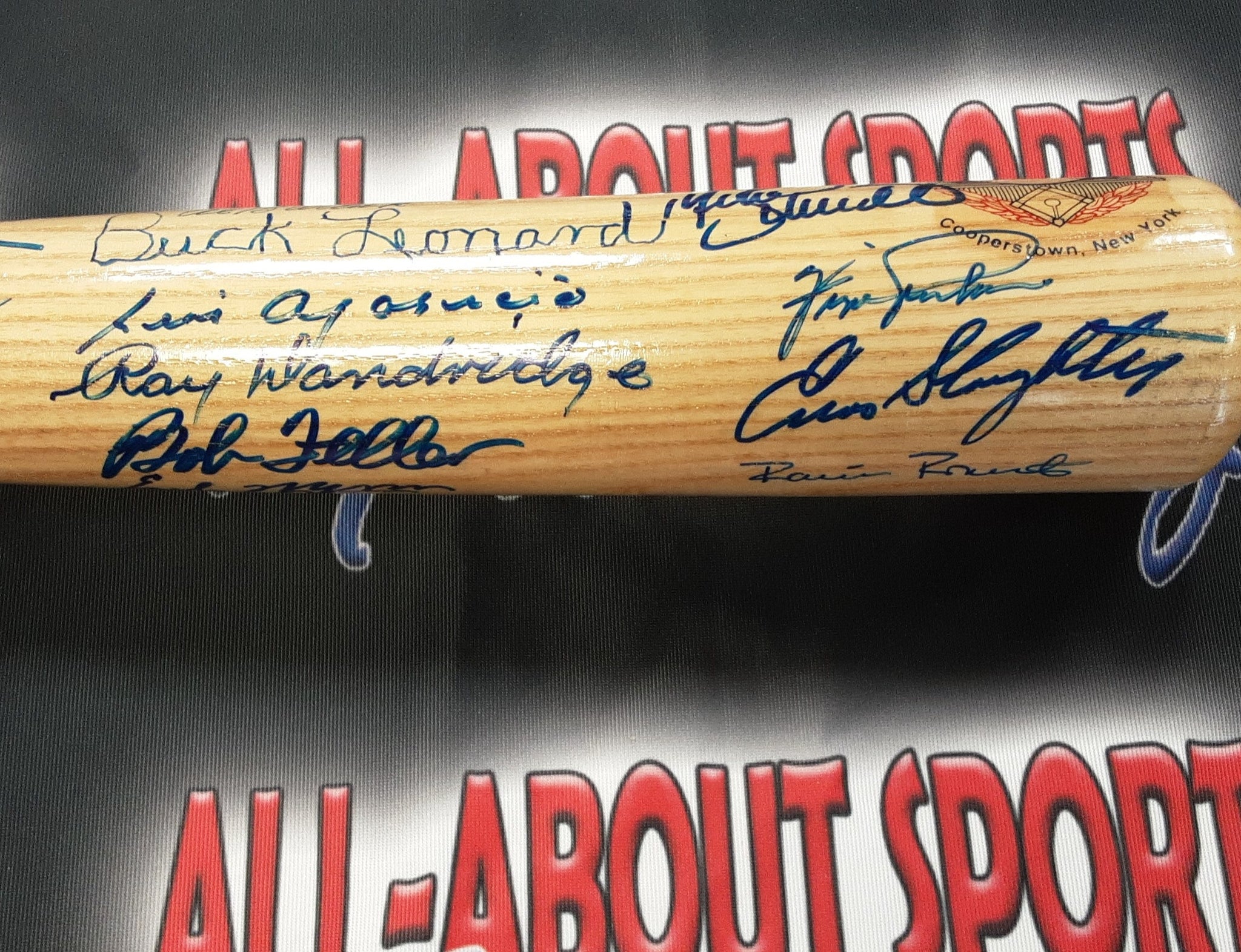 Ford, Bench, Schmidt, Gibson, Wilhelm, Jenkins, Fingers, Carew, and others 21 Signatures Authentic Signed Hall of Fame Baseball Bat Autographed JSA-