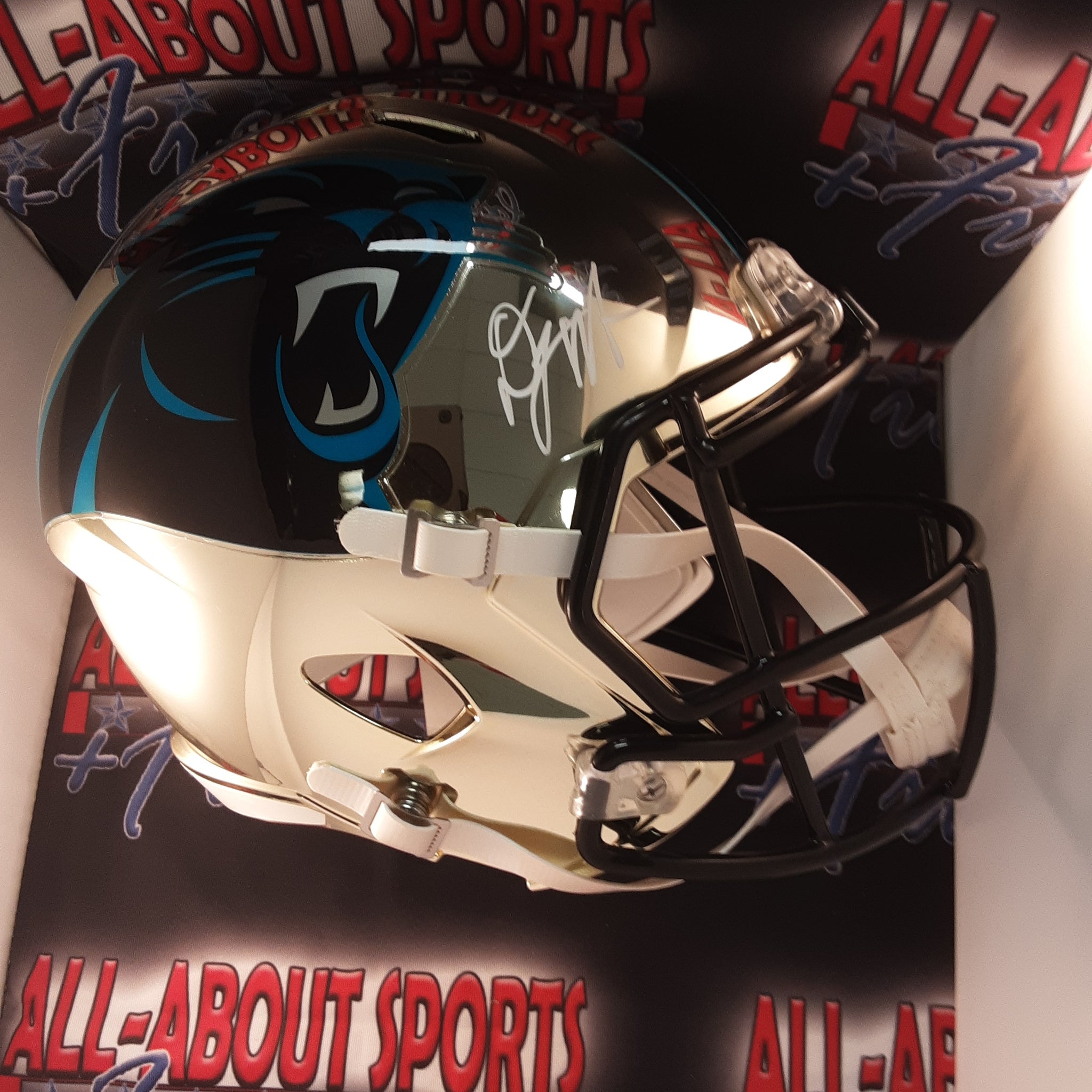 DJ Moore Authentic Signed Autographed Full-size Chrome Replica Helmet Beckett-