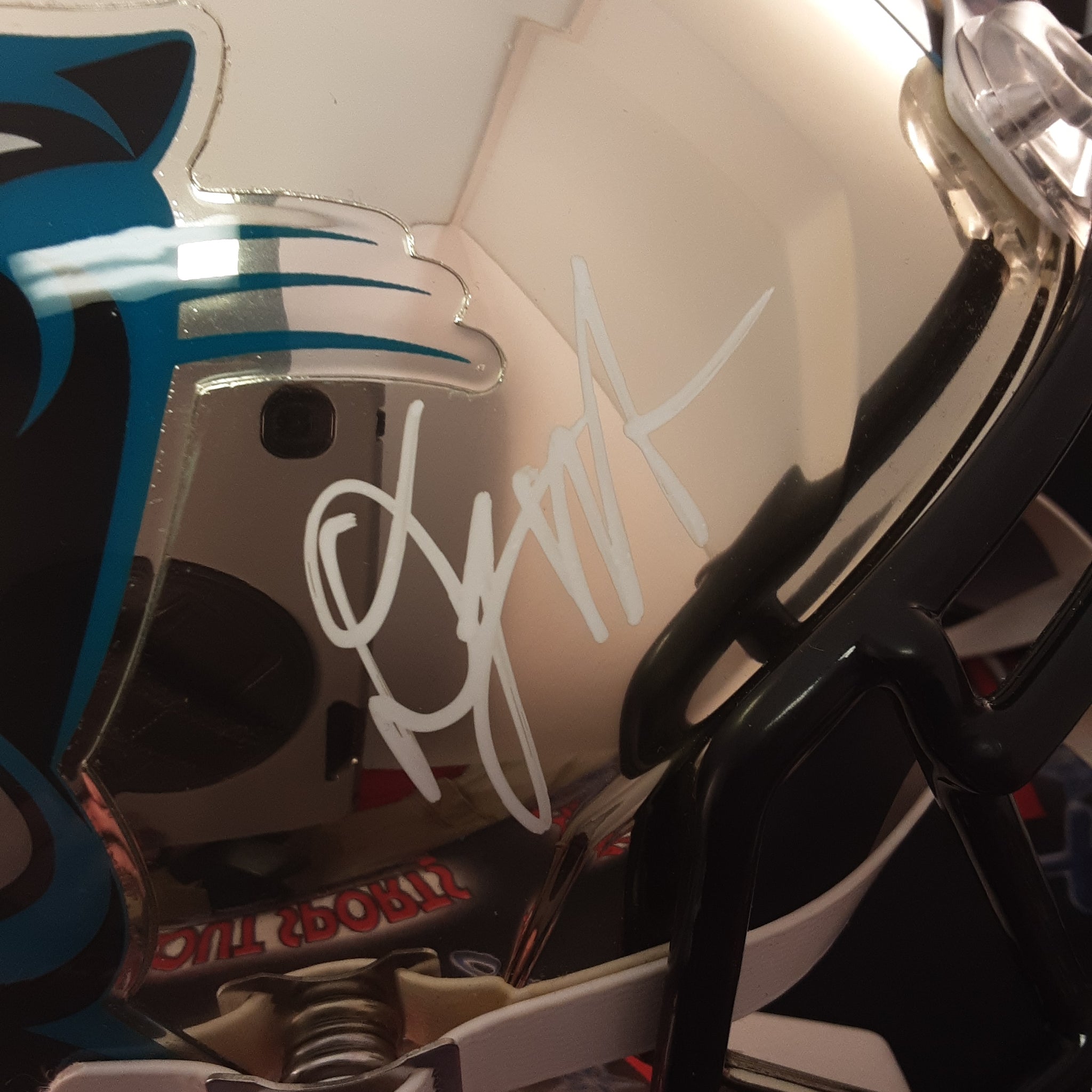 DJ Moore Authentic Signed Autographed Full-size Chrome Replica Helmet Beckett-