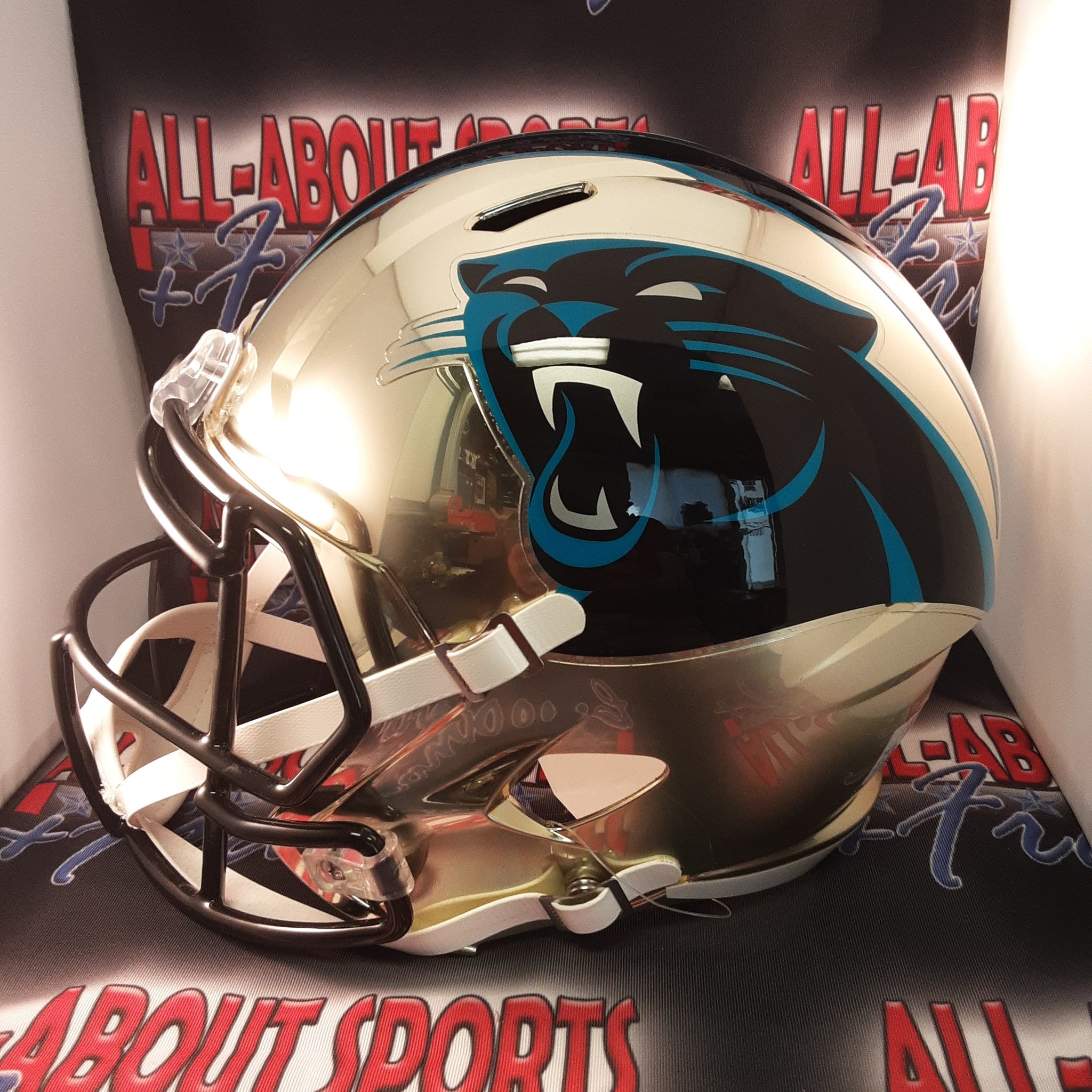 DJ Moore Authentic Signed Autographed Full-size Chrome Replica Helmet Beckett-