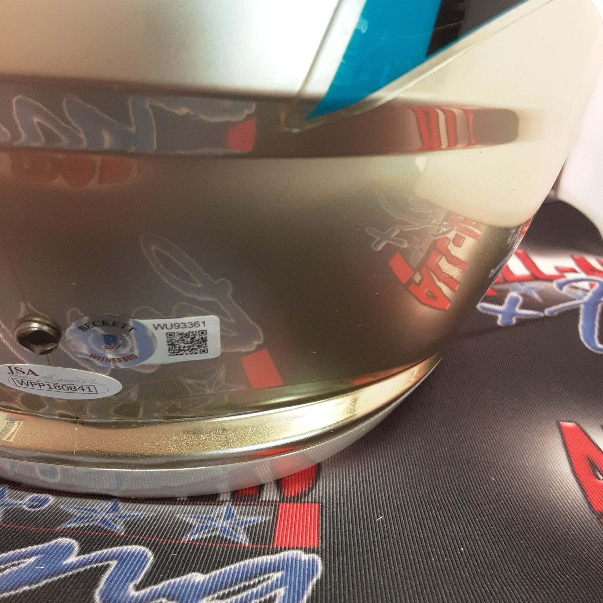 DJ Moore Authentic Signed Autographed Full-size Chrome Replica Helmet Beckett-