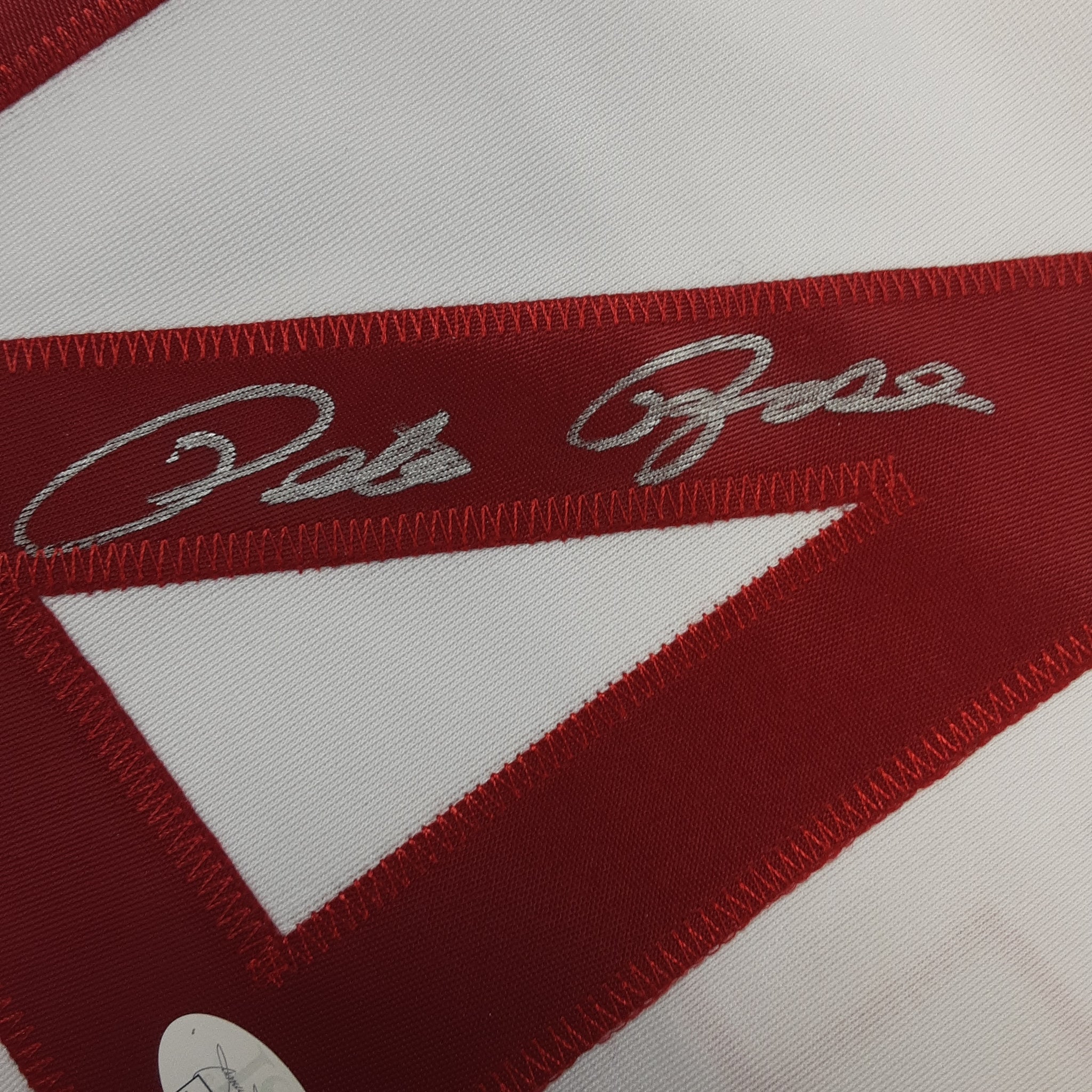 Pete Rose Signed Cincinnati Pro Style Grey Baseball Jersey (Fiterman and  JSA)