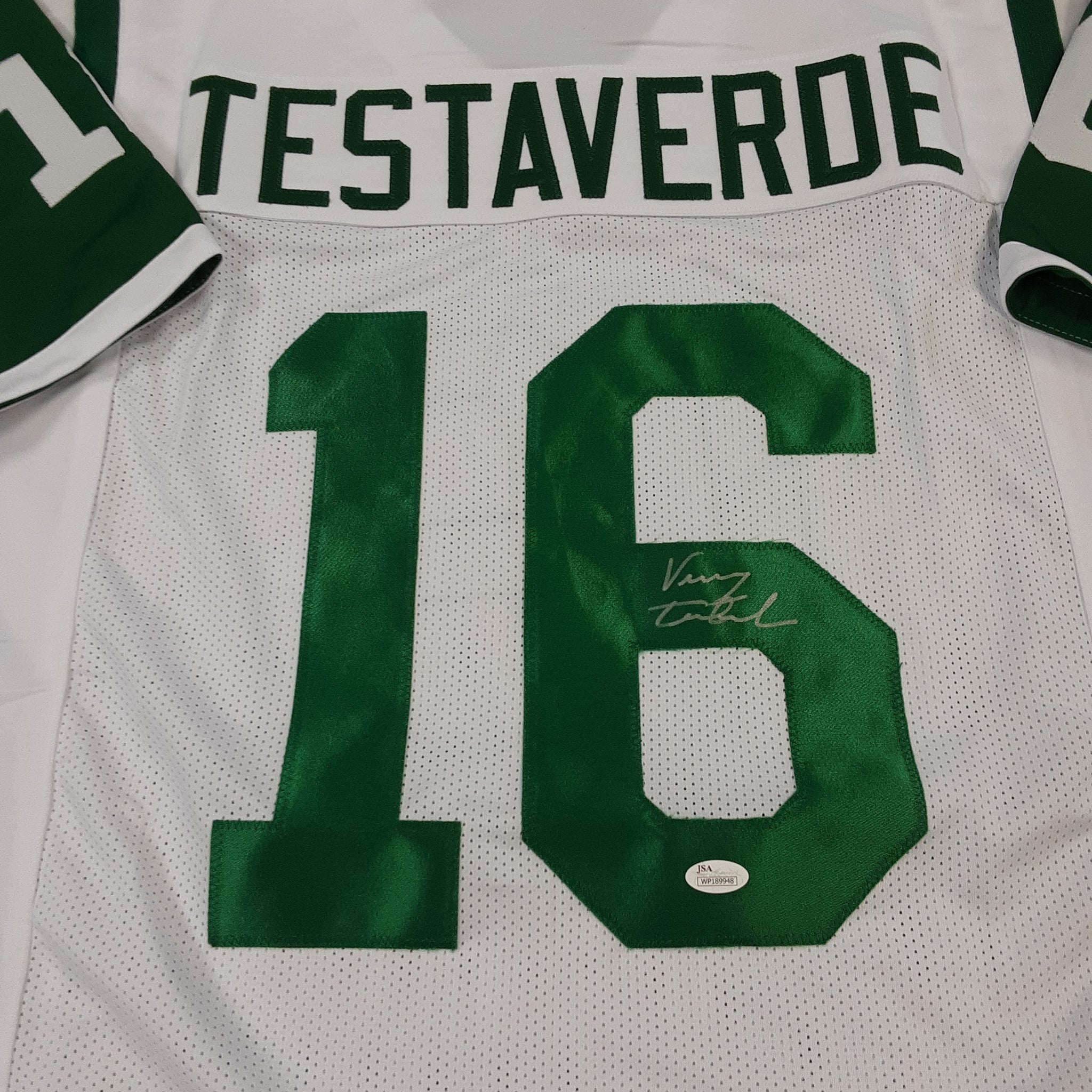 Vinny Testaverde Signed Miami Hurricanes Green Jersey (JSA COA