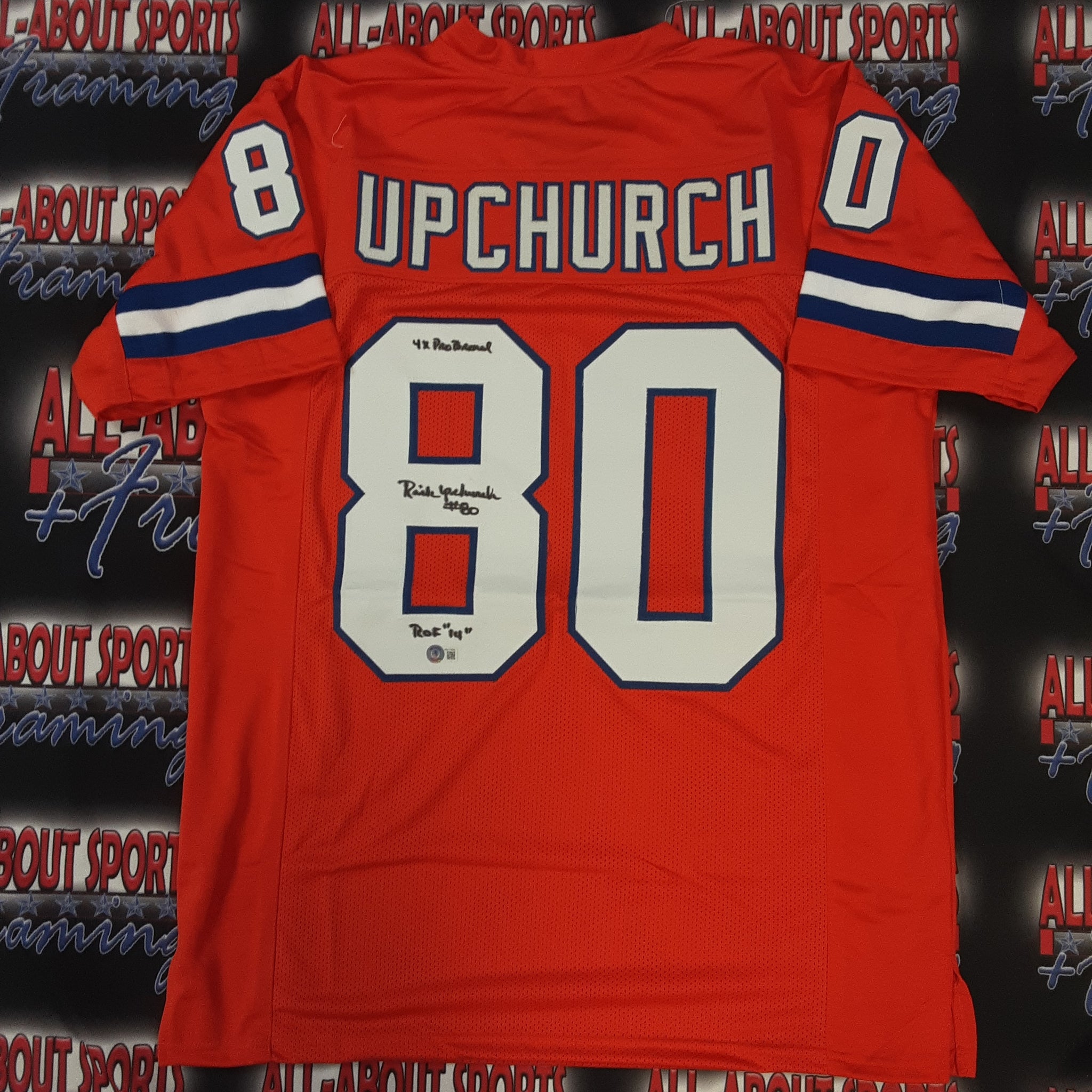 Rick Upchurch Autographed Denver Broncos Jersey –