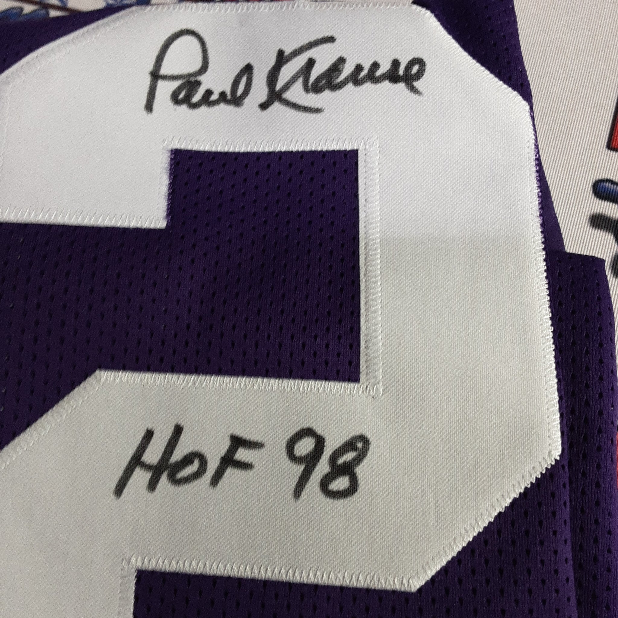 Paul Krause Authentic Signed Pro Style Jersey w/ Inscription Autographed JSA