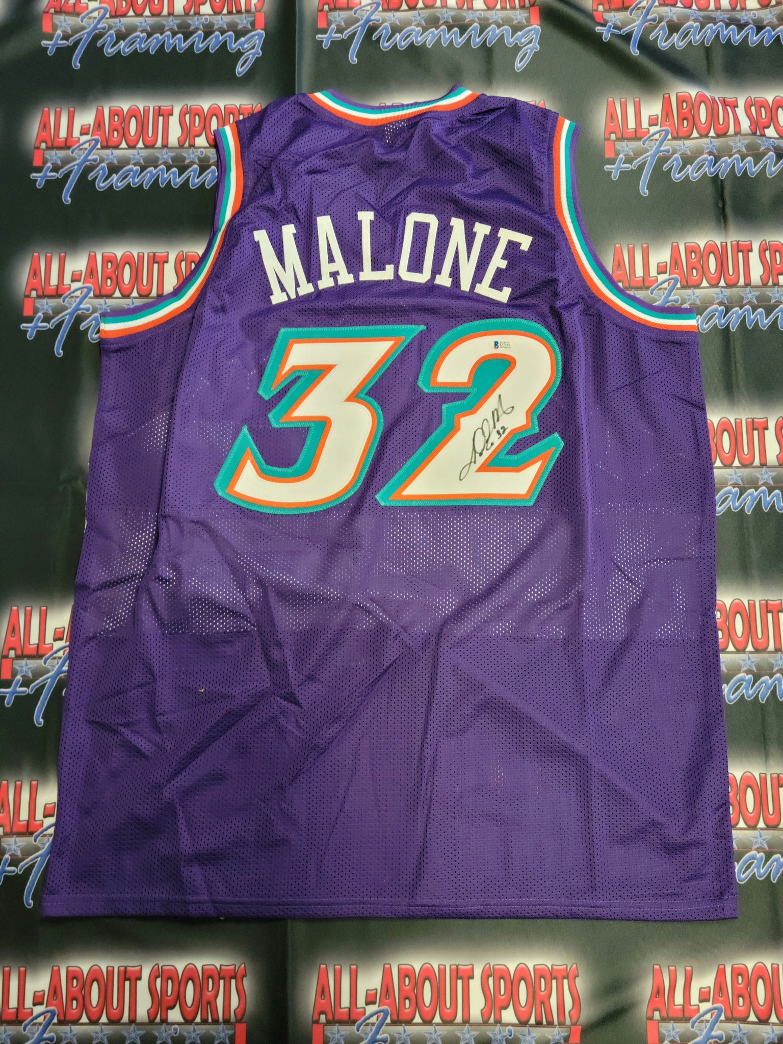 Karl Malone Authentic Signed Pro Style Jersey Autographed Beckett