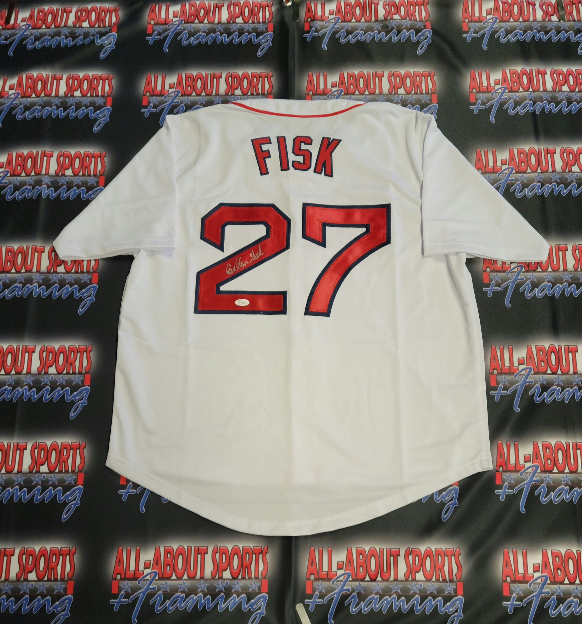  Carlton Fisk Autographed White Boston Red Sox Jersey