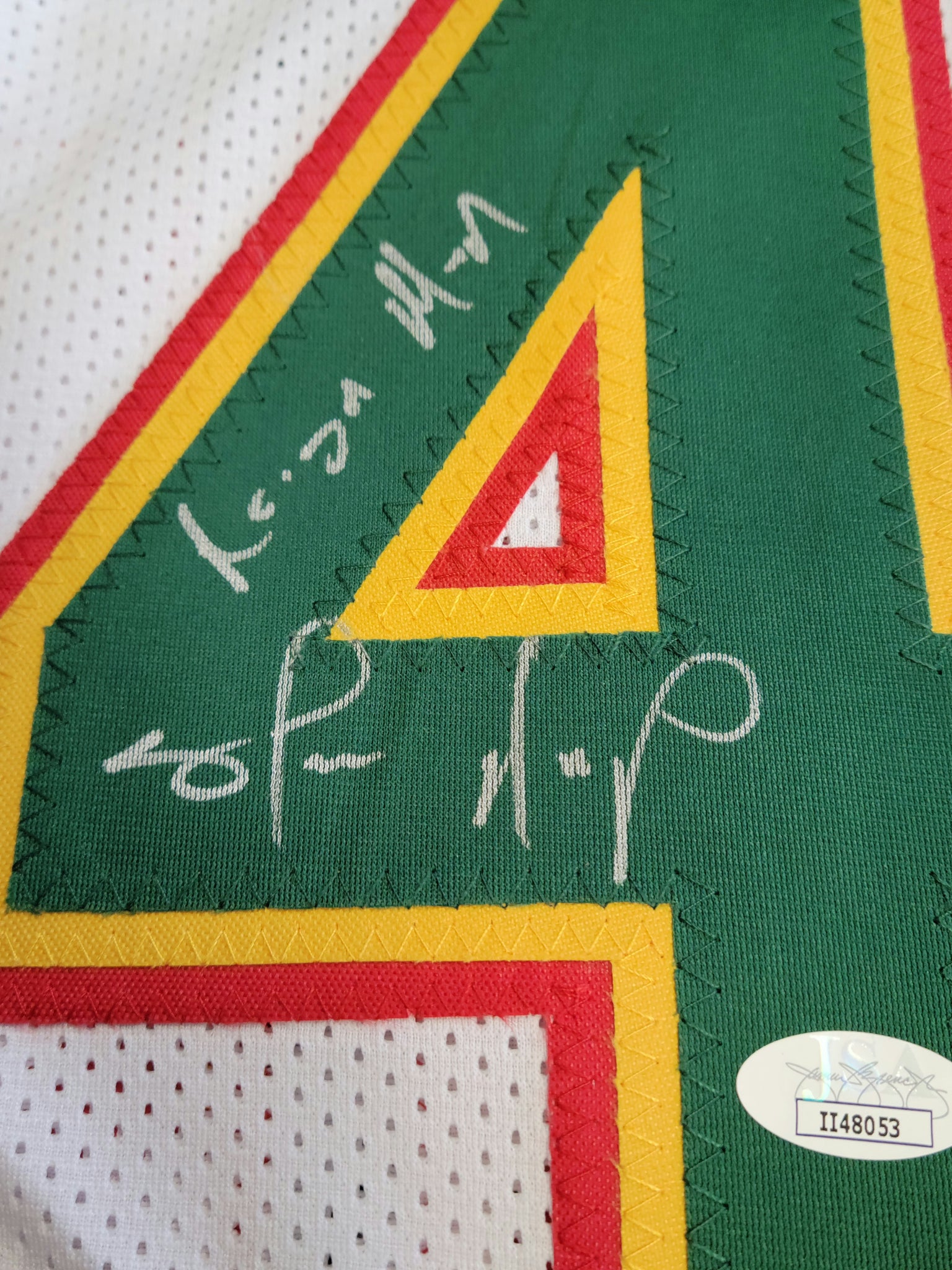 Shawn Kemp Authentic Signed & Inscribed Pro Style Jersey Autographed JSA-