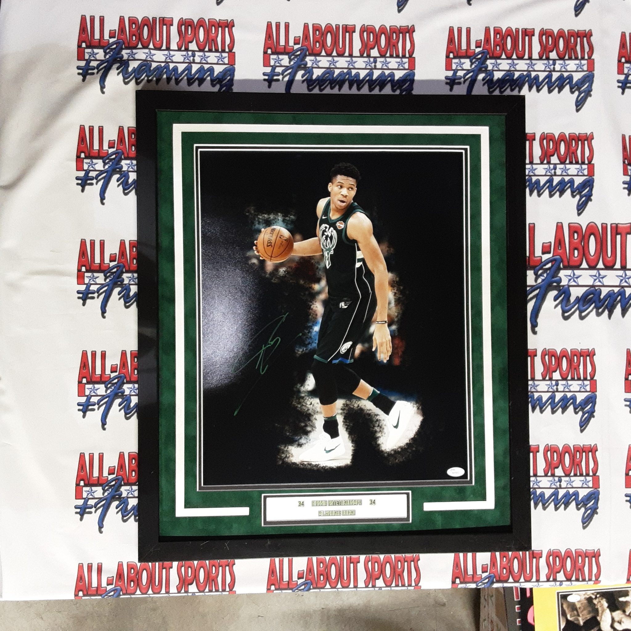 Giannis Antetokounmpo Autographed Framed 16x20 Photo Milwaukee