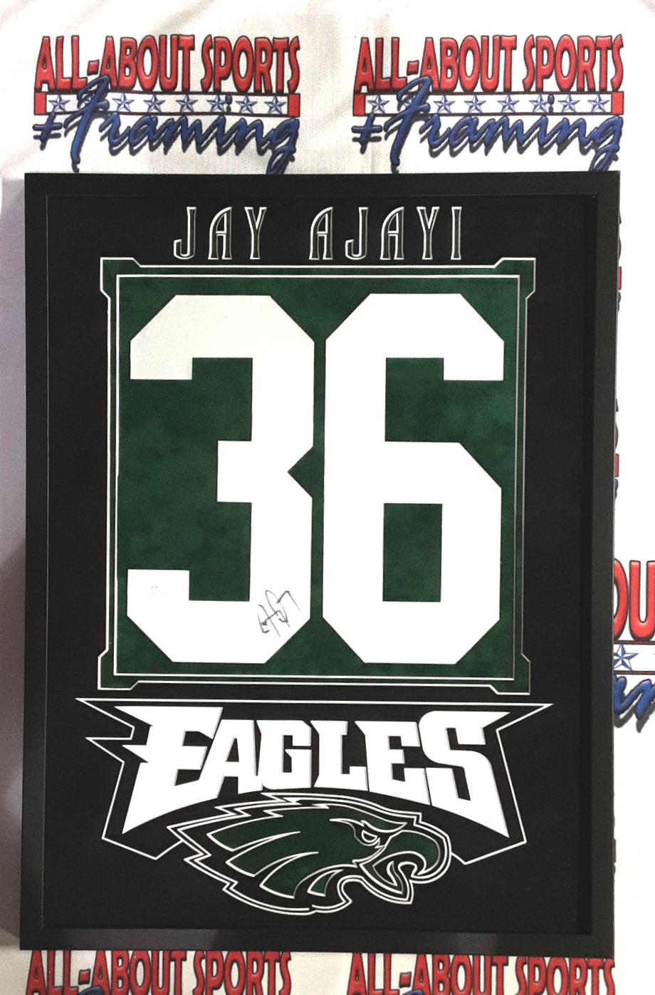 Jay Ajayi Authentic Signed Framed Jersey Numbers Autographed JSA