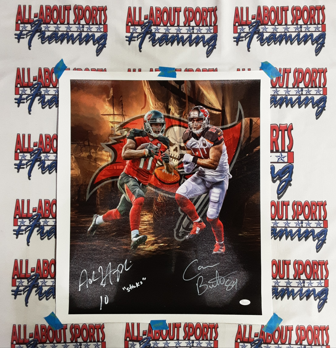 Cameron Brate and Adam Humphries Signed 16x20 Canvas Autographed JSA