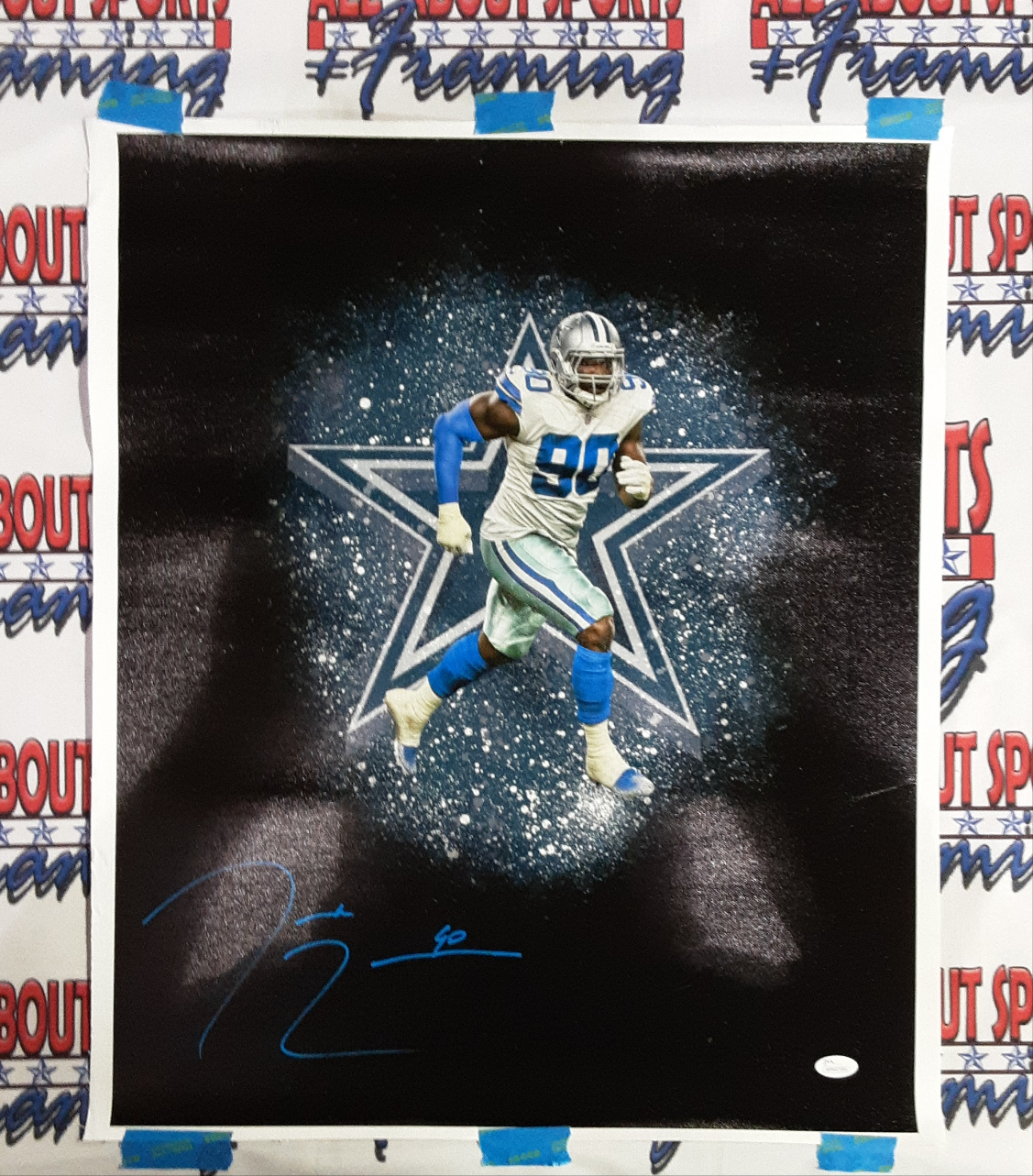 DeMarcus Lawrence Signed 16x20 Canvas Autographed JSA