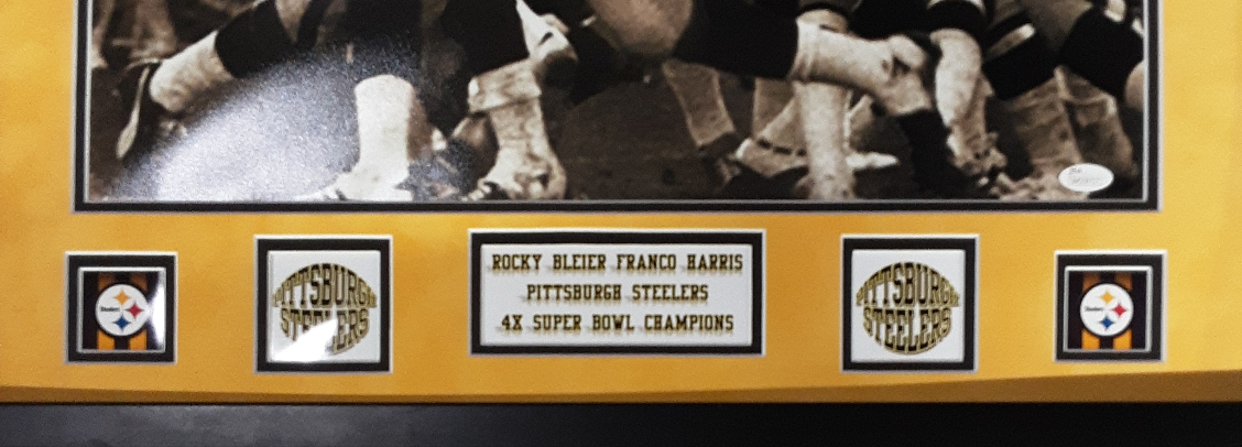 Rocky Bleier and Franco Harris Authentic Signed Framed 16x20 Photo Autographed JSA-