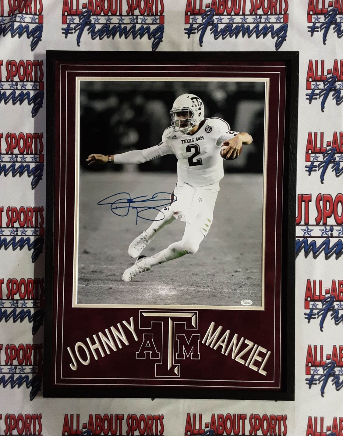 Johnny Manziel Authentic Signed Framed 16x20 Photo Autographed JSA