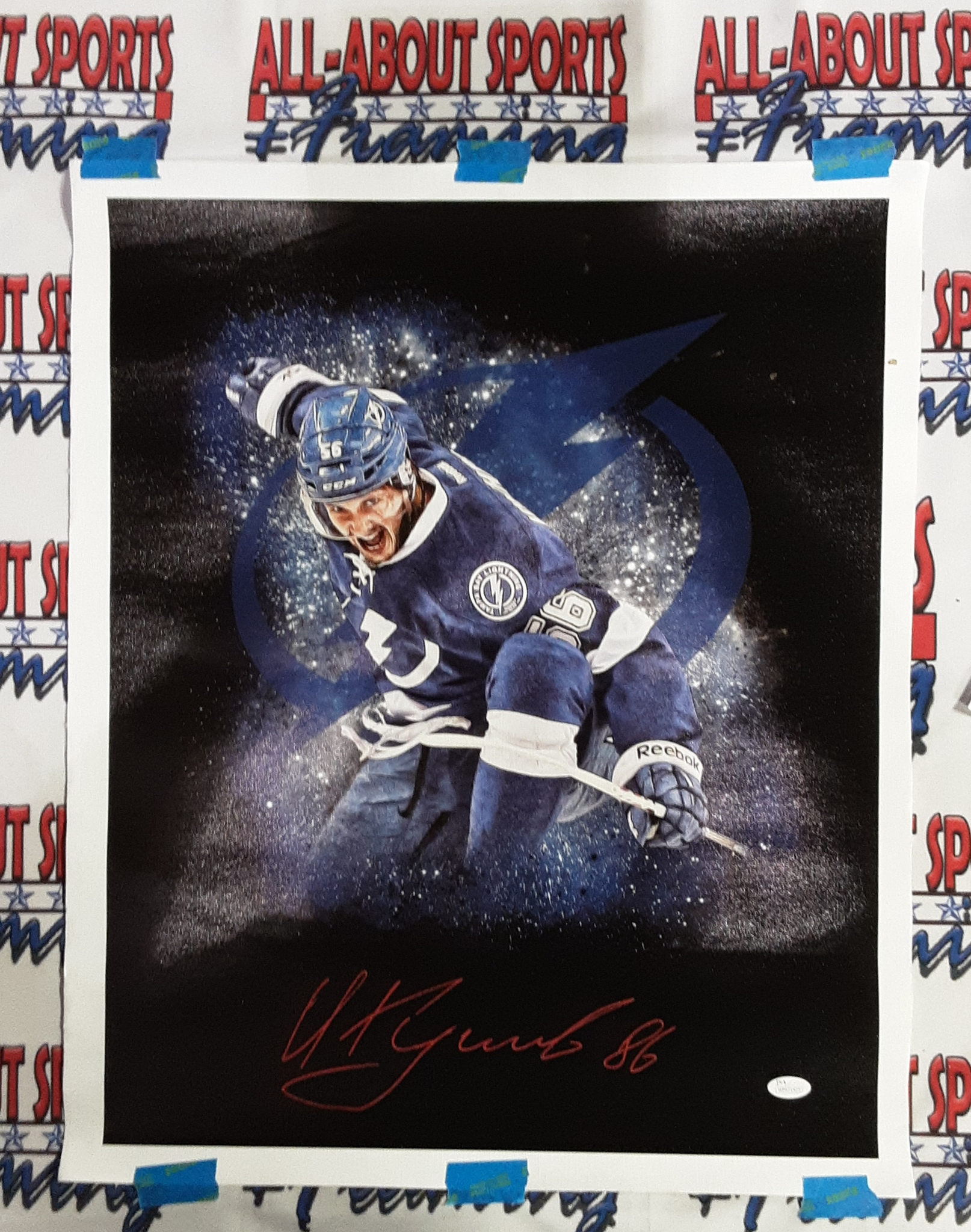 Nikita Kucherov Signed 16x20 Canvas Autographed JSA