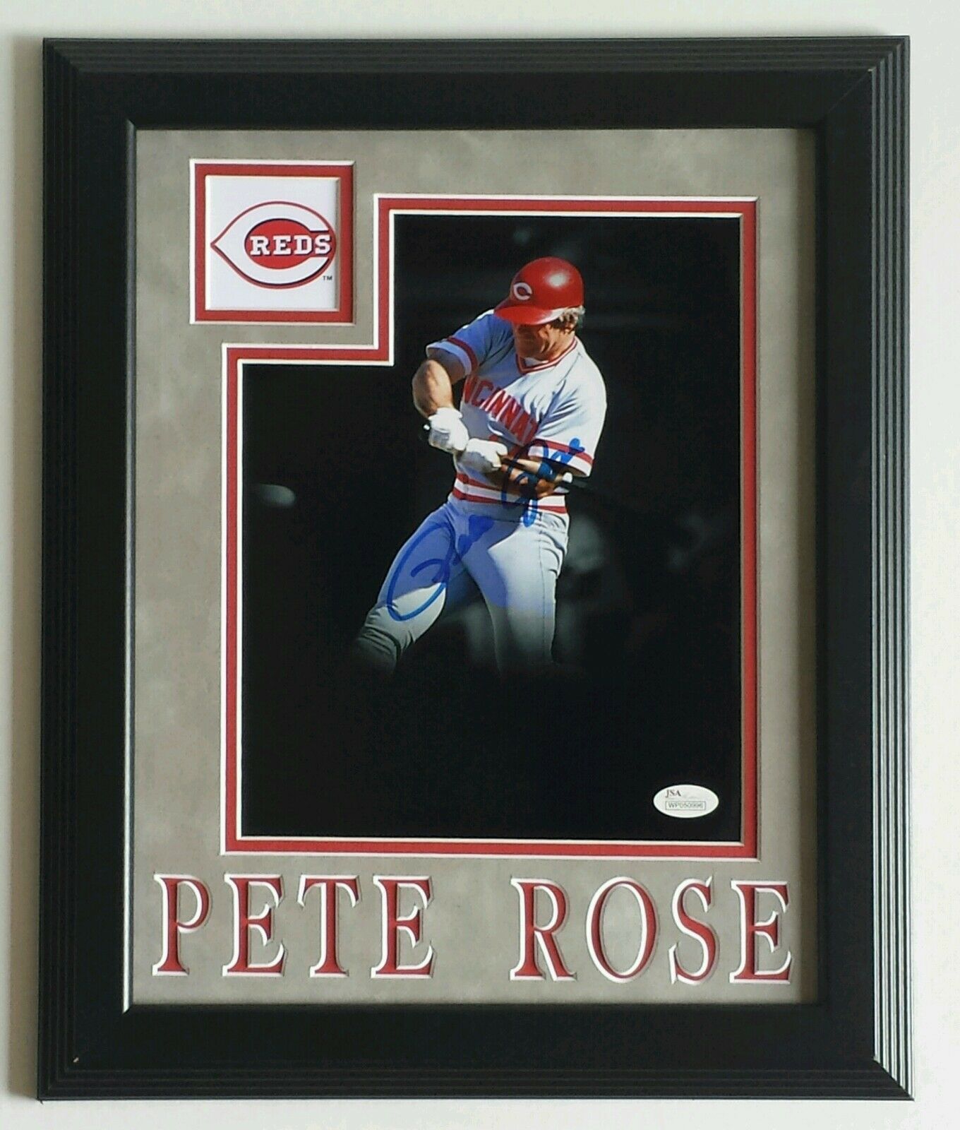 Pete Rose Authentic Signed Framed 8x10 Photo Autographed JSA